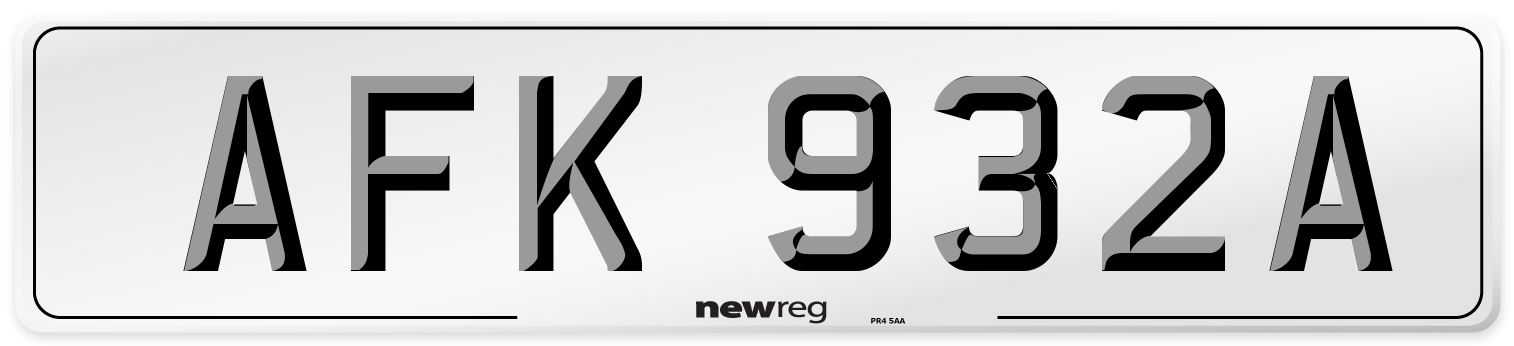 AFK 932A Number Plate from New Reg
